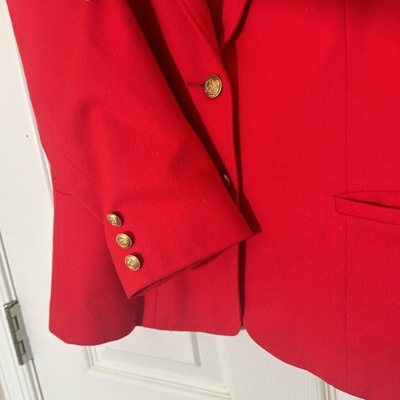 100% Wool Red Casual Blazer Size 14 - Picture 5 of 12